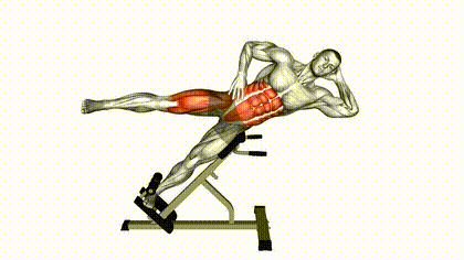Crunch bicyclette incliné