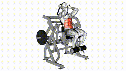 Crunch machine avec relevé de genoux